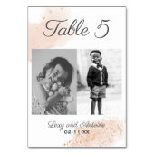 Numéro De Table Art Chic moderne Blush Gold Mariage Photo (Dos)