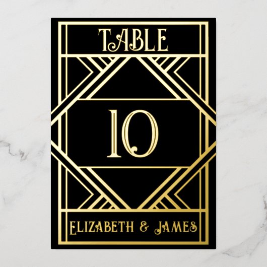 Numéro de table Art Déco (Recto)
