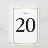 Numéro De Table Art Déco Blanc Et Or (Dos)