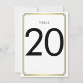 Numéro De Table Art Déco Blanc Et Or (Dos)