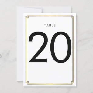 Numéro De Table Art Déco Blanc Et Or