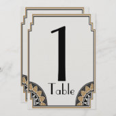 Numéro de table Art Déco Gold Posh (Devant / Derrière)