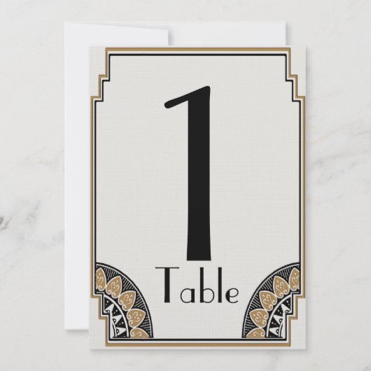 Numéro de table Art Déco Gold Posh (Dos)