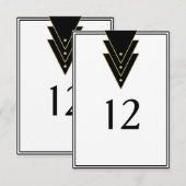 Numéro de table Art déco moderne Tuxedo (Devant / Derrière)