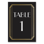 Numéro de table Art Déco Or et Mariage noir (Dos)