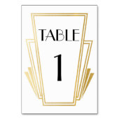 Numéro De Table Art Déco Tableau Numéro 20s Mariage blanc or (Dos)
