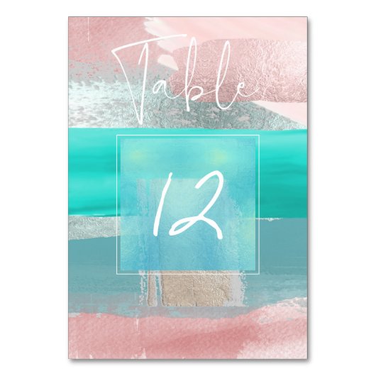 Numéro De Table Art moderne, Colour Block Table N° Bleu+Bleu (Par défaut)