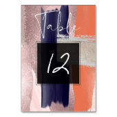 Numéro De Table Art moderne, Colour Block Table N° Blush+Navy (Dos)