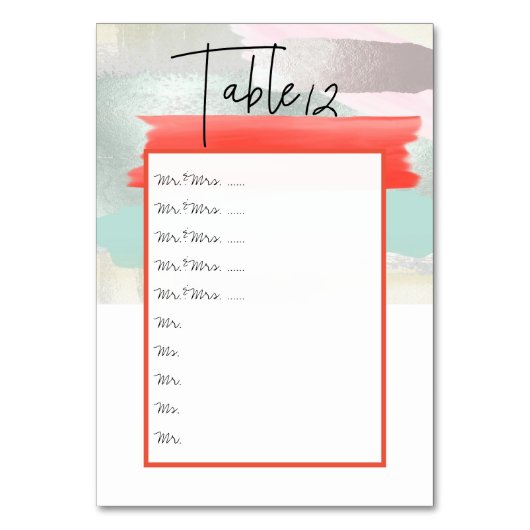 Numéro De Table Art moderne Corail de mer Tableau Nos pin à bord (Par défaut)