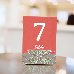 Numéro De Table Art Nouveau Calla Lily Élégance