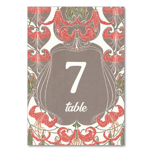 Numéro De Table Art Nouveau Floral Elégance 2 (Par défaut)