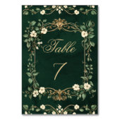 Numéro De Table Art Nouveau Floral Green Gold Wedding table number (Par défaut)