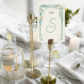 Numéro De Table Art Nouveau Wedding Table Number Card