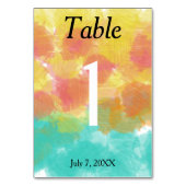 Numéro De Table Artsy Gouache Mariage d'aquarelle Numéro de tablea (Dos)
