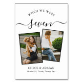 Numéro De Table Au fil des ans Couple Photo Mariage Moderne (Dos)