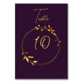 Numéro De Table Aubergine Golden Circle 2 (Dos)