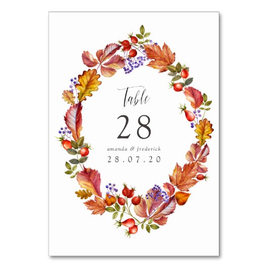 Numéro De Table Automne - Automne Aquarelle Mariage Numéro de tabl (Par défaut)