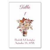 Numéro De Table Automne Automne Floral Aquarelle Mariage Numéro de (Dos)