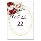 Numéro De Table Automne Bourgogne Floral Gold Mariage frontière (Par défaut)