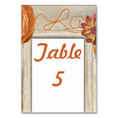 Numéro De Table Automne Conception rustique (Dos)