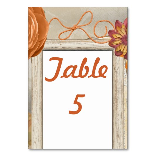 Numéro De Table Automne Conception rustique (Par défaut)