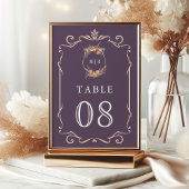 Numéro De Table Automne Fleur sauvage Crest Dusty Purple Mariage