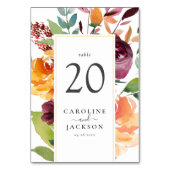 Numéro De Table Automne Floral (Dos)