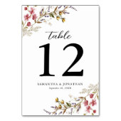 Numéro De Table Automne Floral Fleur sauvage moderne Mariage (Par défaut)