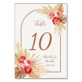 Numéro De Table Automne Floral Pampas Gras Mariage (Dos)