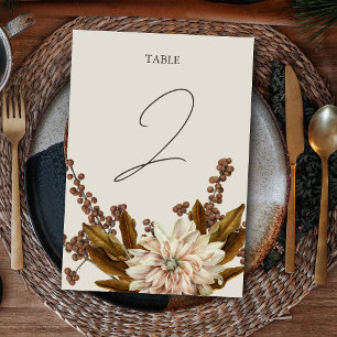Numéro De Table Automne Floral Tones Terre Aquarelle Mariage de au