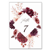 Numéro De Table Automne Romance Aquarelle Mariage Floral (Par défaut)