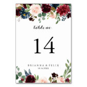 Numéro De Table Automne Rustique Bourgogne Moderne Mariage de call (Dos)