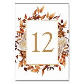 Numéro De Table Automne Terracotta Feuille Mariage botancien (Dos)