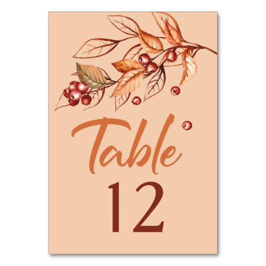 Numéro De Table Automne Terre ton Terracotta Mariage (Par défaut)