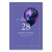 Numéro de table avec ballon en confettis (Dos)