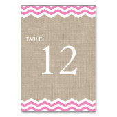 Numéro de table avec chevrons roses sur toile de j (Par défaut)