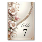 Numéro de table avec embellissements de fleurs et  (Dos)