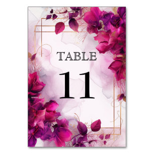 Numéro De Table 💍 Avec Enchantement Fuchsia : Aquarelle