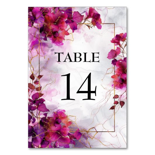 Numéro De Table 💍 Avec Enchantement Fuchsia : Aquarelle (Par défaut)