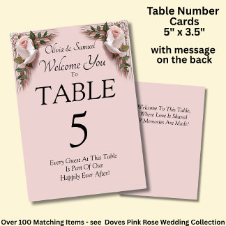 Numéro de table - avec message de bienvenue Colom