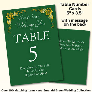 Numéro de table - avec message de bienvenue Émerau