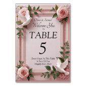 Numéro de table - avec message de bienvenue Roses  (Par défaut)