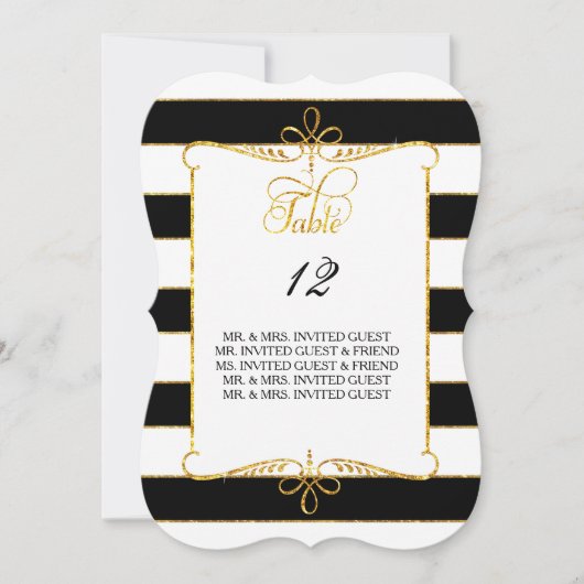 Numéro de table avec noms des invités écriture scr (Devant)