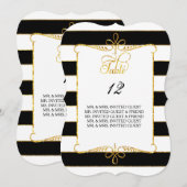 Numéro de table avec noms d'invités écriture à ray (Devant / Derrière)