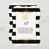 Numéro de table avec noms d'invités écriture scrip (Devant / Derrière)