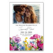 Numéro De Table Avec Photo 2 côtés Fleurs de pré (Dos)