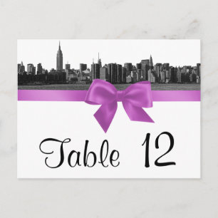 Numéro de table avec vue panoramique sur NYC en BW