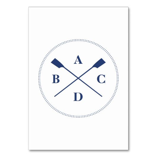 Numéro De Table Aviron traversé aviron initiales de la marine (Dos)