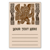 Numéro De Table Aztec Eagle Guerrier Tribal Art antique (Dos)