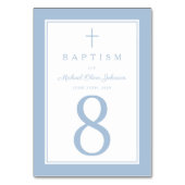 Numéro De Table Baby Blue Religious Cross Boy Baptism (Par défaut)